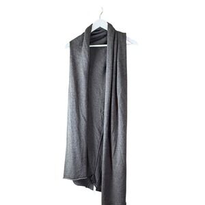 Isabel Benenato Womens Alpaca Silk Knit Long Vest Cardigan Grey Made in Italy L